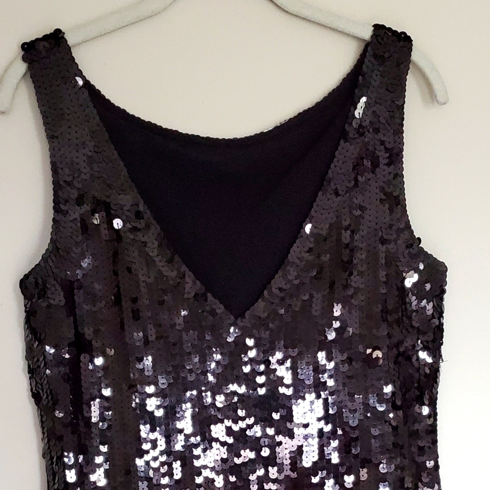 Banana Republic Sequin Cocktail Slip Dress Dark Mocha Size 6 - Picture 5 of 6